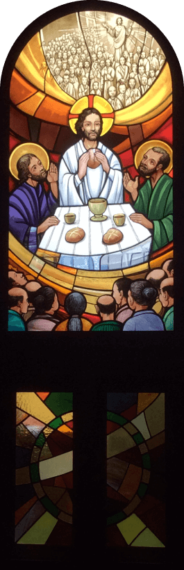 Photo: Part of Stained glass at Shimabara Catholic Church